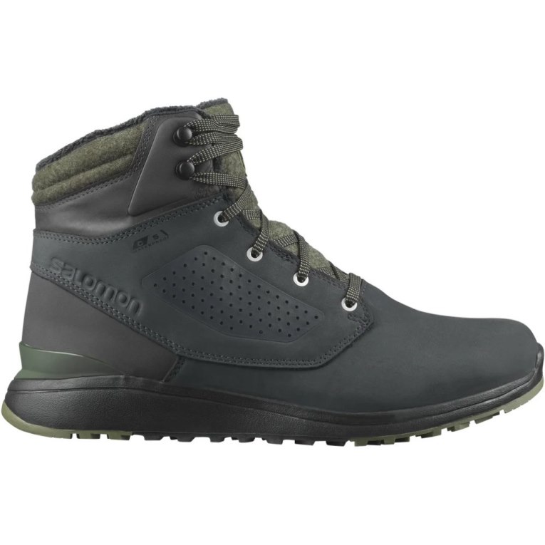 Black / Olive Salomon Utility Winter CS WP Men\'s Winter Boots | PH 12864M